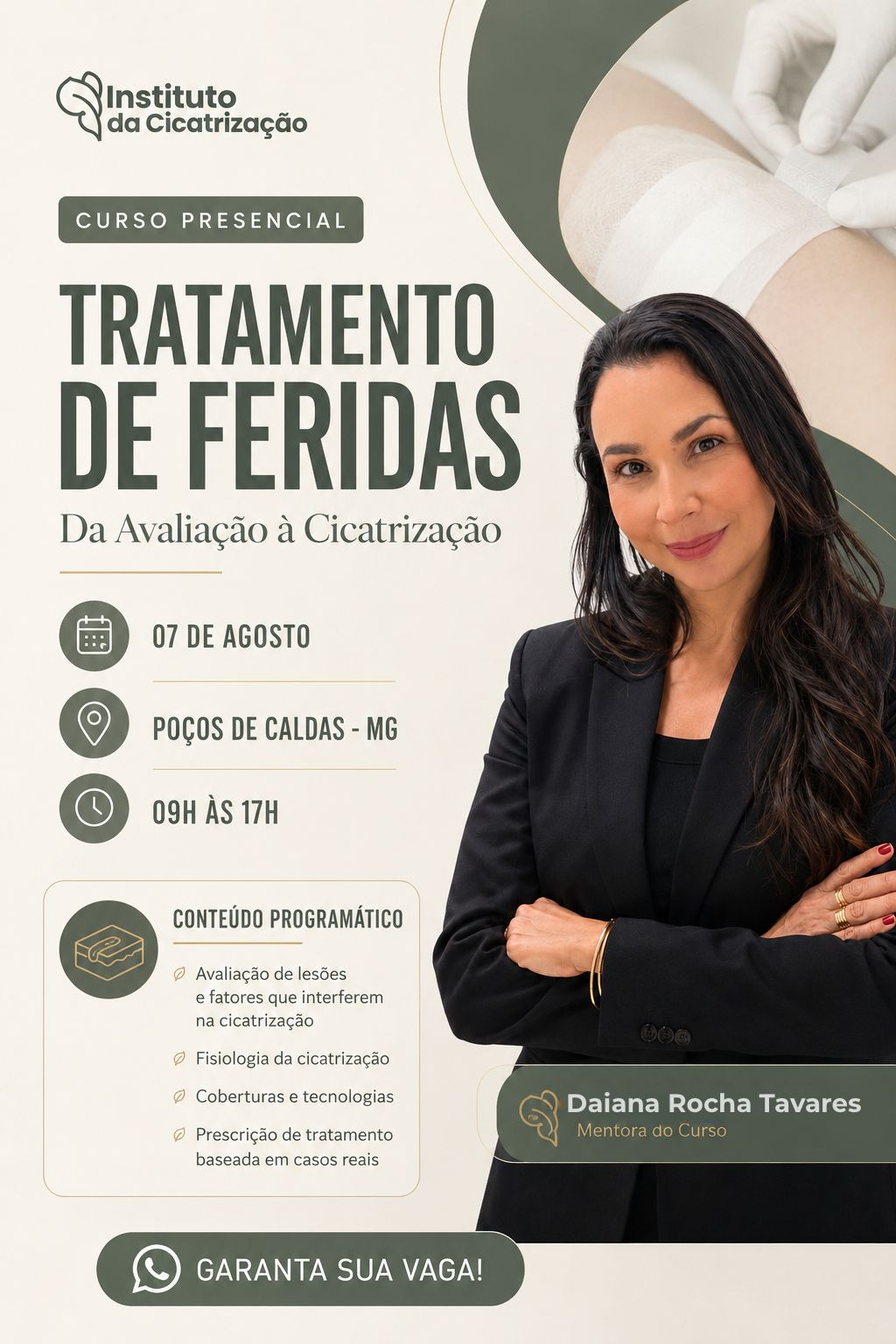 Banner Curso Presencial Tratamento de Feridas
